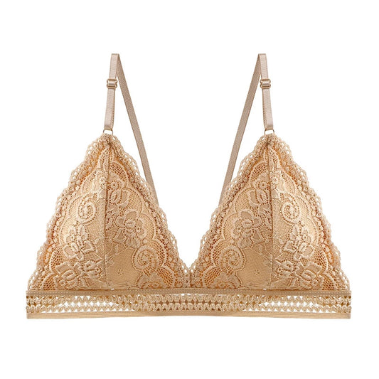 New Deep V Lace Bra Crop Top Triangle