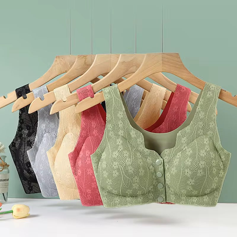 Large Size Front Opening Buckle Lady Underwear Lightweight Comfortable Push-up Wire Free Women's Bra