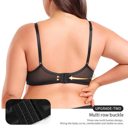 Transparent Design Plus Size Women's Hot Sexy Shape up Lace Bra With Wire