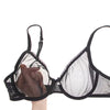 Women's Mesh Sheer Bra Sexy Unlined See Through Bra Ultra Thin Wire Free Plus Size Underwear CDE Cup