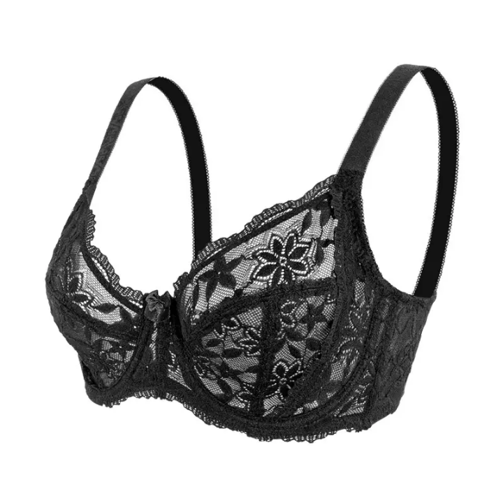 Minimizer Bras for Women Full Coverage Underwire Bras Plus Size Non-Padded Lifting Lace Bra for Heavy Breast
