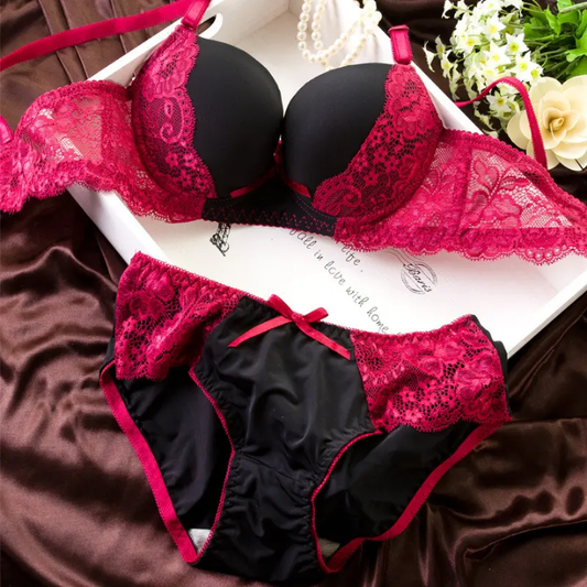 New Style Sexy Original Bra Set Push up Women Floral Lace Comfortable Breathable Bra Set