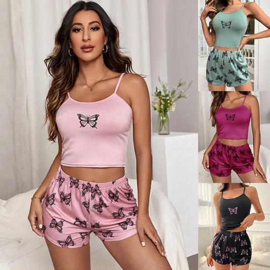 Summer Sleepwear for Women Cute Girls Pajamas Sexy Lounge Wear Lingerie Set