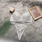 White Lace See-Through Two Pieces Underwire Bra and Thong Set