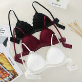 New Deep V Lace Bra Crop Top Triangle