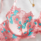 2025 New Floral Embroidered Mesh Underwire Push up Bra Set Pure Desire Sheer Lingerie G-String