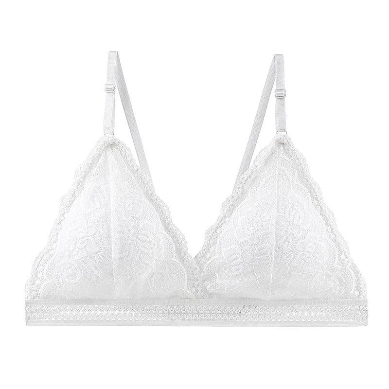 New Deep V Lace Bra Crop Top Triangle