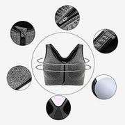 Front Zipper Removable Pads Fitness Sports Bra