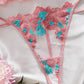 2025 New Floral Embroidered Mesh Underwire Push up Bra Set Pure Desire Sheer Lingerie G-String