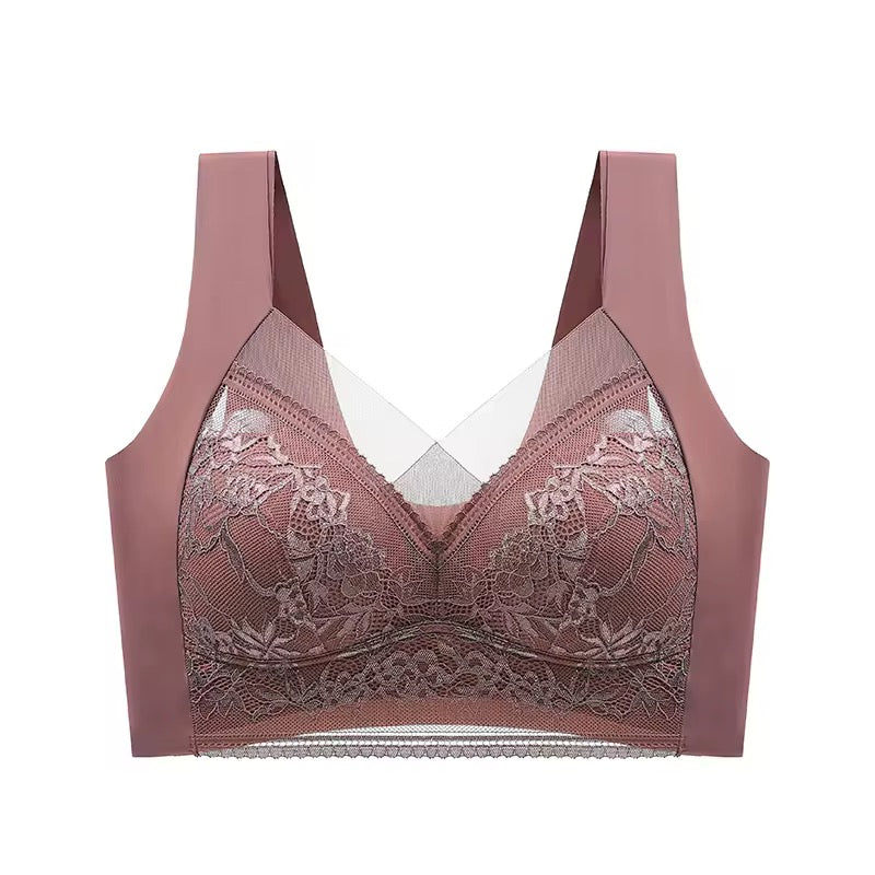 Plus Size Comfort Seamless Bra Full-Coverage Large Breast Bras Women'S Sexy Lace Underwear Comfortable Bra