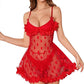 HeartBloom Desire – Red Mesh 2-Piece Lingerie Dress