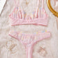 New Floral Embroidered Mesh Lingerie Sets Underwire Push up Bra & Panty Sweet Seductive Lingerie Women