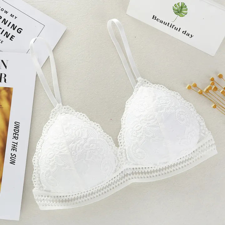 New Deep V Lace Bra Crop Top Triangle