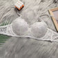 White Lace See-Through Two Pieces Underwire Bra and Thong Set