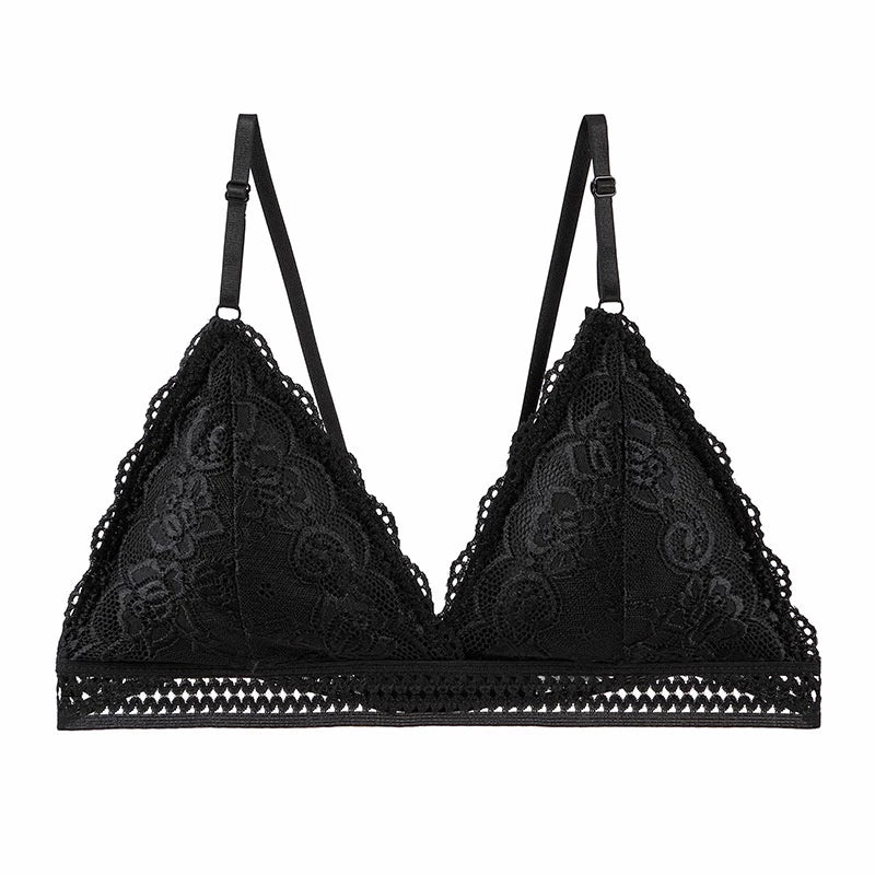 New Deep V Lace Bra Crop Top Triangle