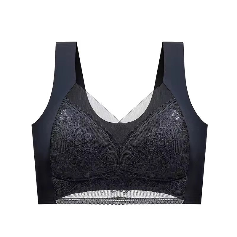 Plus Size Comfort Seamless Bra Full-Coverage Large Breast Bras Women'S Sexy Lace Underwear Comfortable Bra