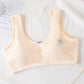 Girls' Seamless Cotton Anti-Exposure Bra Steel Ring Student Underwear Chest Pads for Children's