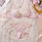 New Floral Embroidered Mesh Lingerie Sets Underwire Push up Bra & Panty Sweet Seductive Lingerie Women