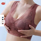 Deep V- Neck Design Plus Size Comfortable Lace Bra for Women
