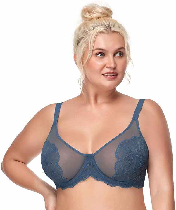 Transparent Design Plus Size Women's Hot Sexy Shape up Lace Bra With Wire