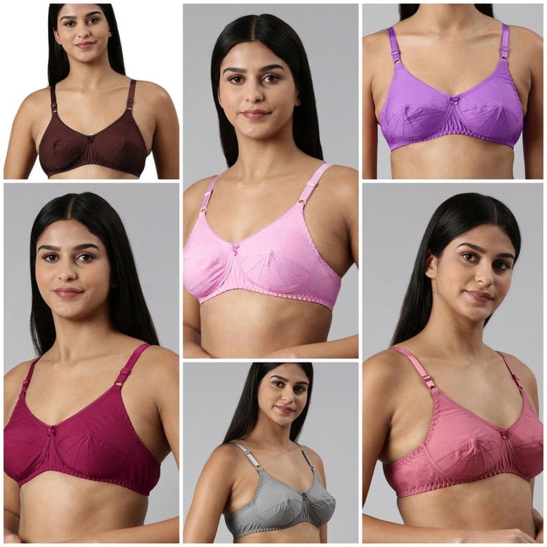 Women's Double Layered Cut and Sew Bra Full Coverage