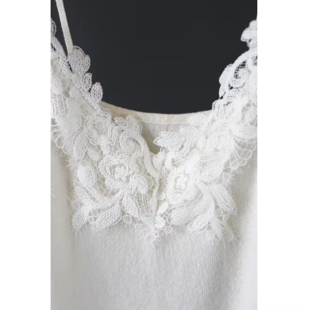 New Design China Factory Sleeveless tank Tops Women Eco-friendly Solid Color Lace Vest Camisole