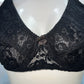 Black Elegance Lace + soft net Plus Size Full Support Bra