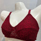 Black Elegance Lace + soft net Plus Size Full Support Bra
