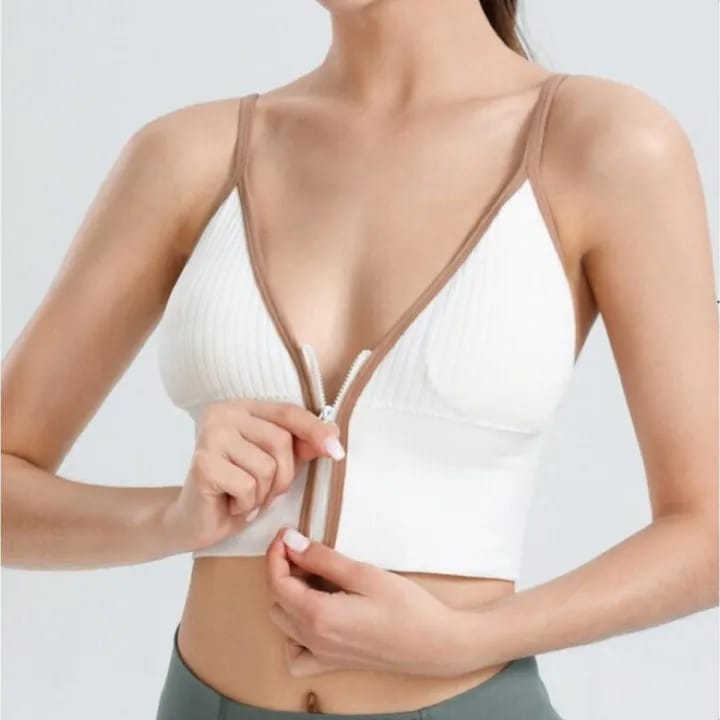 Front Zip Bra Girls Front Open Crop Top