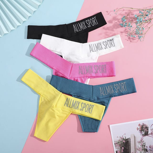 Women's T Back Low Waist Cotton Panties