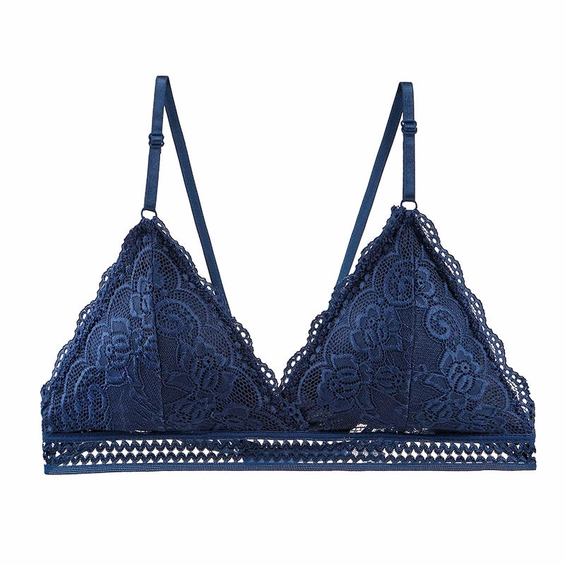 New Deep V Lace Bra Crop Top Triangle