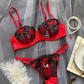 Women Lingerie Valentine's Day Sexy Mesh Embroidery Perspective Sexy Underwear for Women