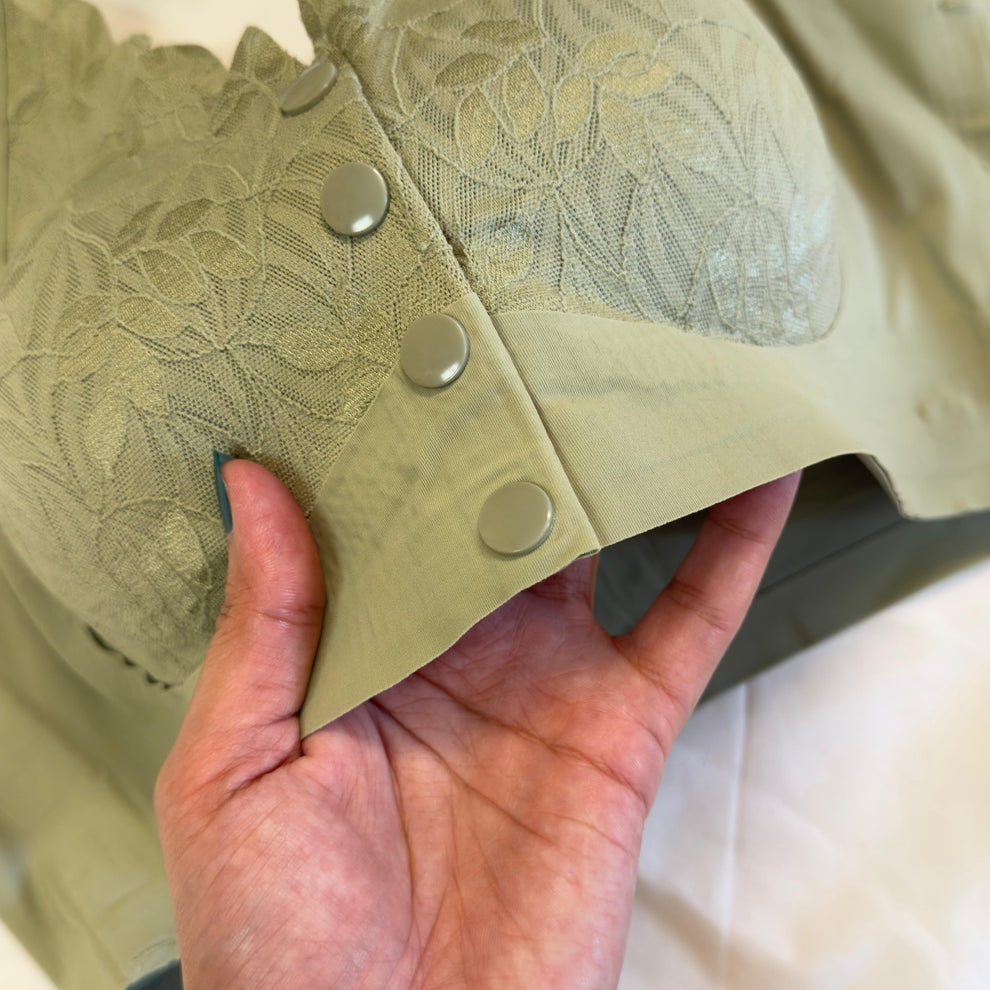 Front Button Floral Bra