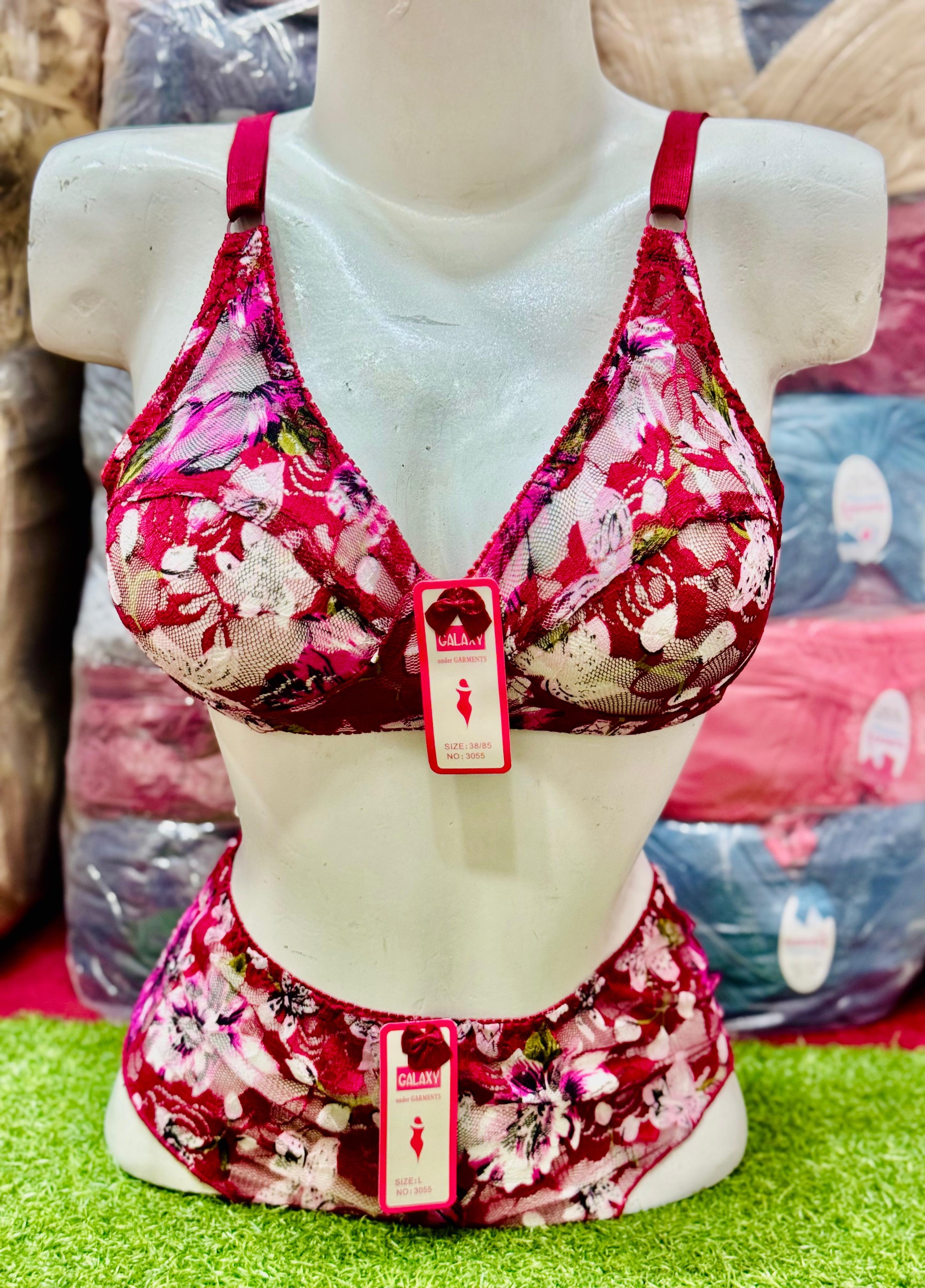 Galaxy Premium Floral Print Bra & Panty Set