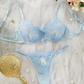 New Multi-color Sweet Sexy Embroidery See-Through Mesh Lace Gathered Erotic Lingerie Female