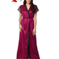 Secret Wish Women's Sky Blue Satin Nighty wih Robe (Free Size)