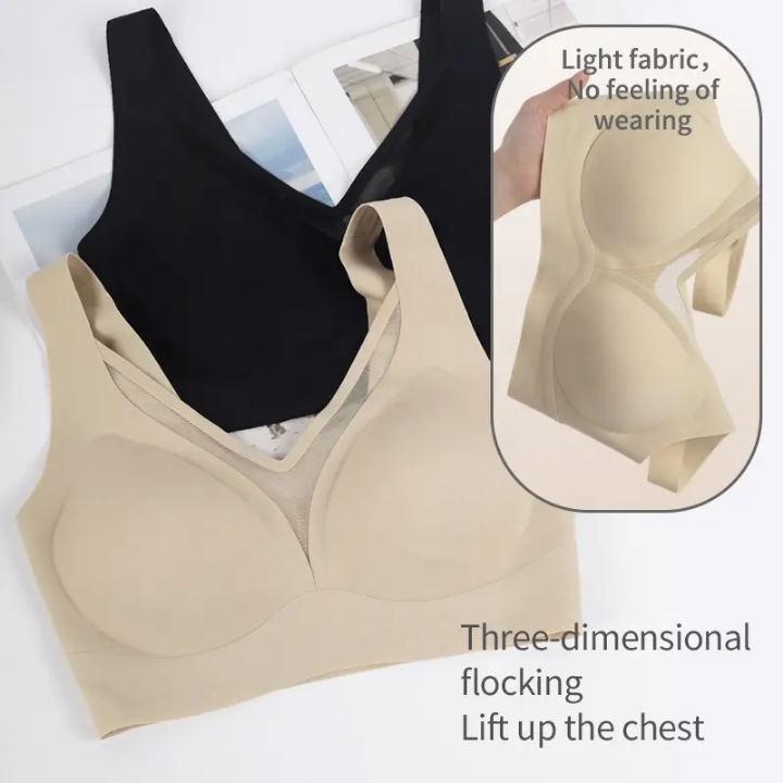 Hot - Selling Mesh Bra Ultra Soft Cups Gentle Touch Breathable Wireless Seamless Bra for Daily Wear