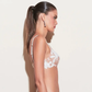 Elegant Lace Silk Splicing Hot Selling Women Sexy Lingerie With Flower Decoration