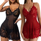 Women's Red Lace Lingerie Nightwear