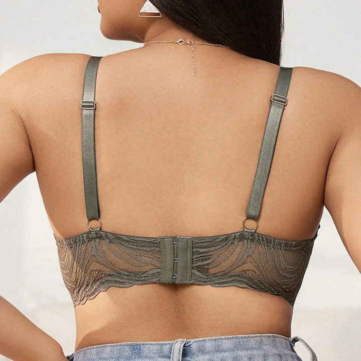 Women French Style Ultra Thin Lace Minimizer Bra For Heavy Breast