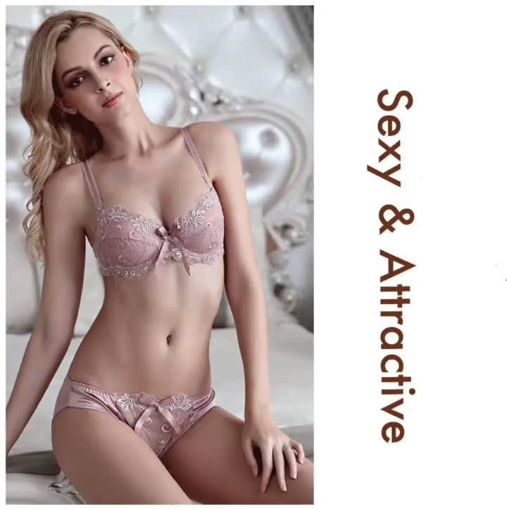 Women Sexy Lingerie Push Up Seamless Bra Sets For Women Lace Underwear Two Piece Bralette Woman Set