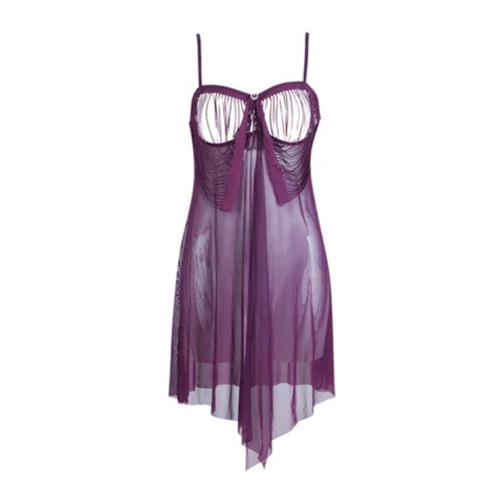 Transparent Sexy Fashionable Mature Looking Lingerie for Women Fabric Lace Hollow Night Dress