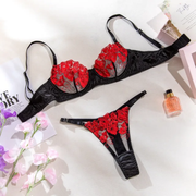 Embroidery G-String Panties  Set