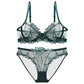 Transparent Cherry Embroidered Mesh Bra Large Chest Plus Size Women