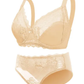 Women's Large Size Ef Intimates Set Adjustable Lace Bra Breathable Thin Bikini Comfortable Cross-Border Bra