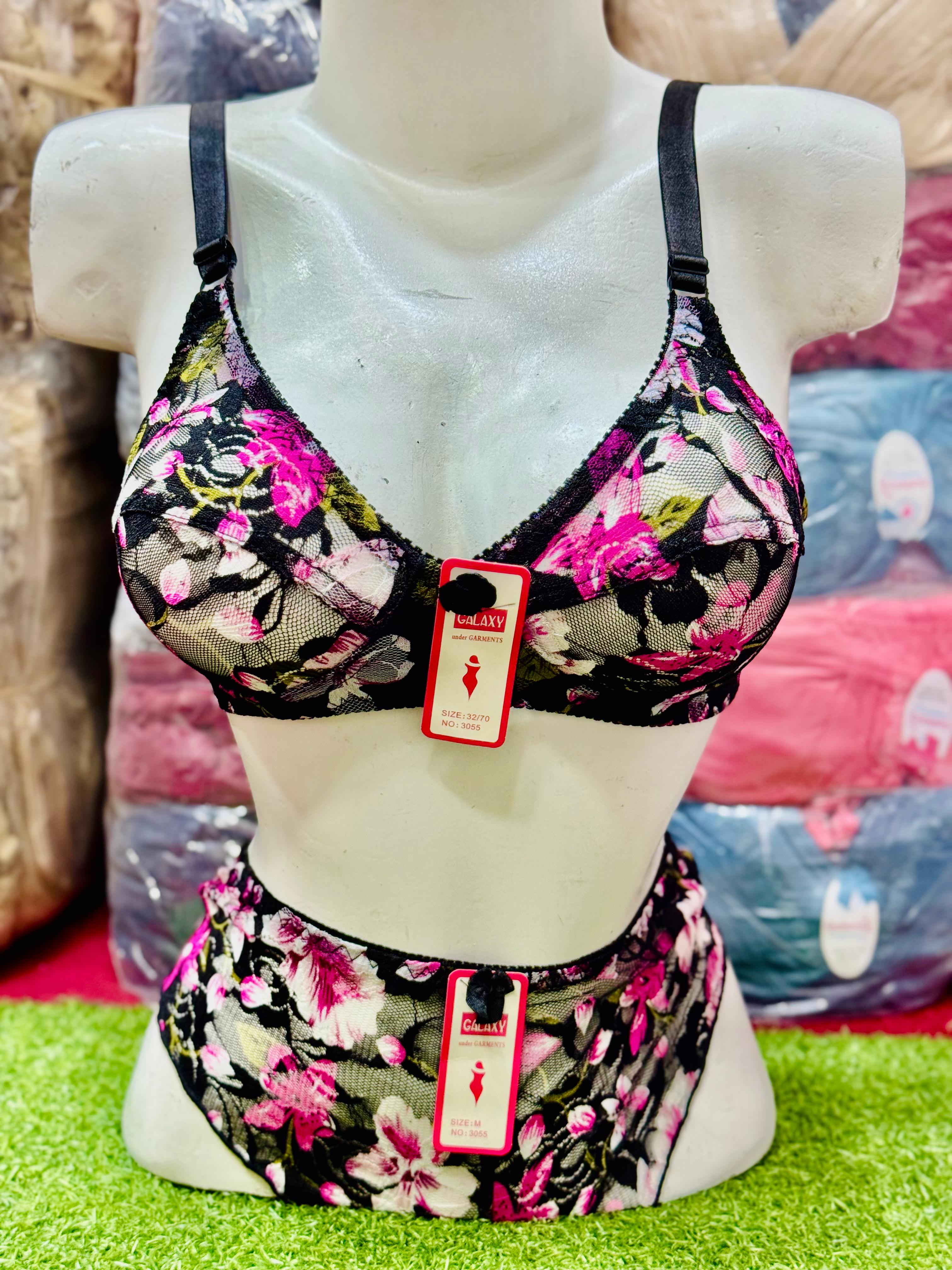 Galaxy Premium Floral Print Bra & Panty Set