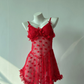 HeartBloom Desire – Red Mesh 2-Piece Lingerie Dress