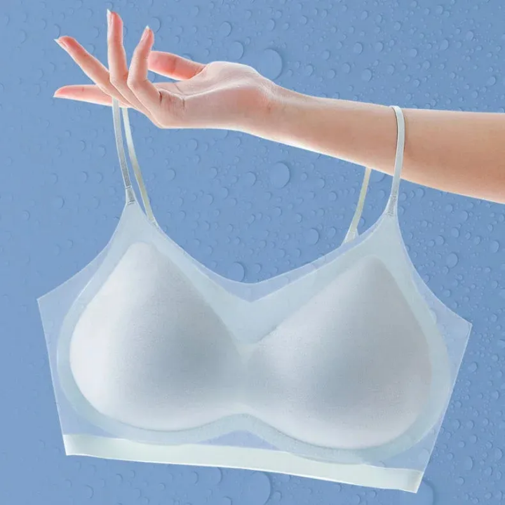 Summer Ultra Thin Ice Silk Breathable No Steel Ring Seamless Bra For Women