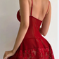 Women's Red Lace Lingerie Nightwear