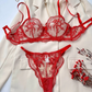 Enchanted Curve – Steel Ring Embroidered Lingerie Set